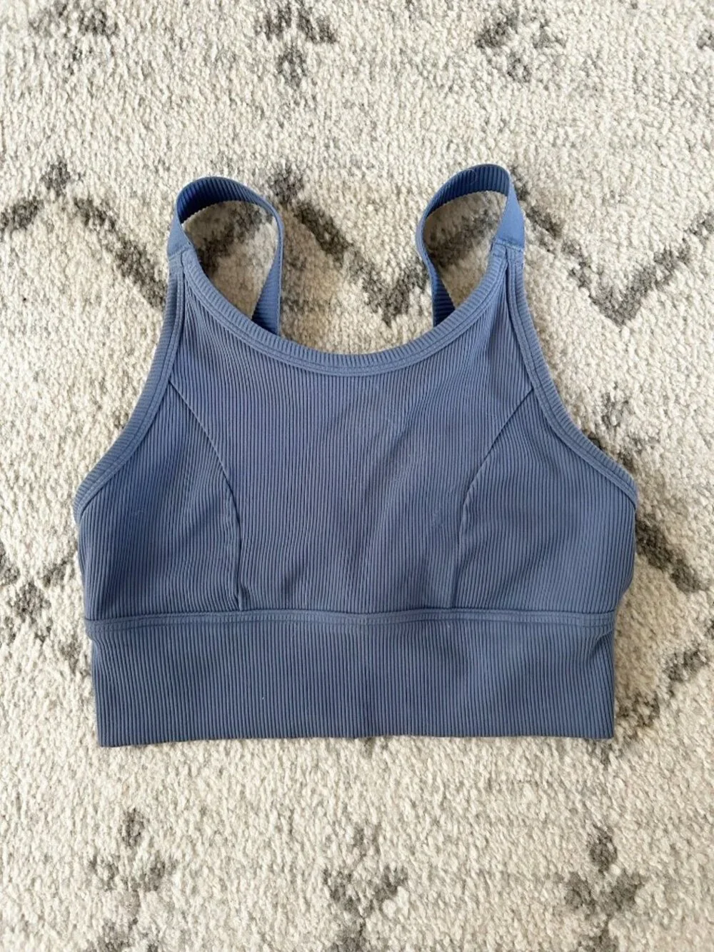 Aerie Blue Ribbed Longline Sports Bra Size Small Women's‎